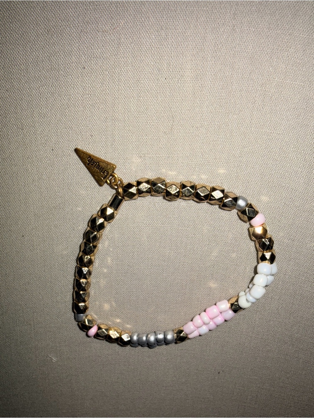 Erimish Pink Silver Gold Multi-Strand Beaded Bracelet